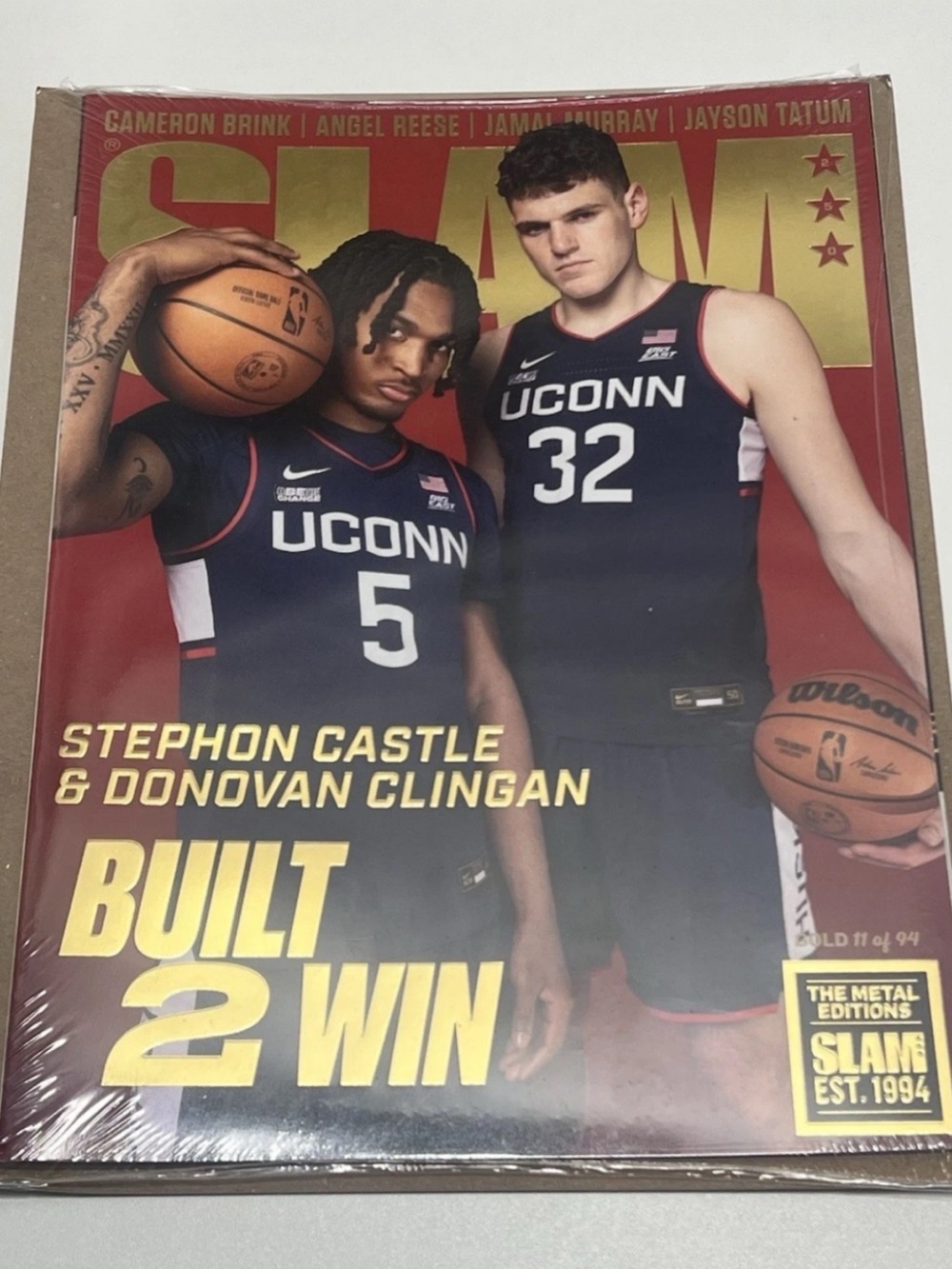 2024 Stephon Castle Donovan Clingan UCONN Slam Magazine GOLD METAL EDITION 22/94